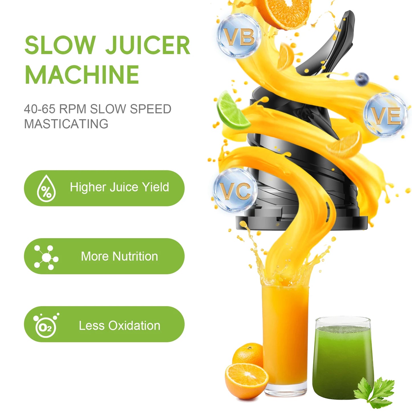 Extracteur de Jus Lent Biolomix SJ-023 – Grande Capacité &amp; Triple Filtre