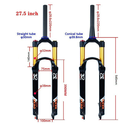🚴♂️ Fourche à Air VTT en Alliage de Magnésium – Amortisseur de Rebond 140mm