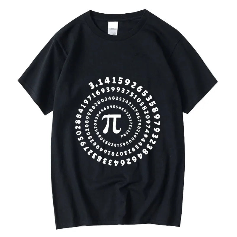 T-shirt Homme 100% Coton – Pi Design Drôle, Col Rond, Manches Courtes, Été