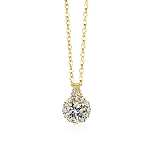 Pendentif Femme Rond en Argent 925 avec Moissanite – Style Trendy et Raffiné