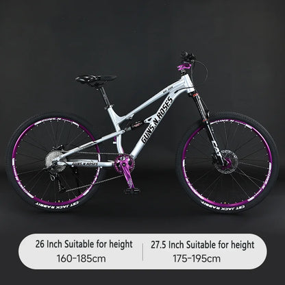 🚵 VTT 26"/27,5" 10 vitesses – Suspension pneumatique, cadre aluminium soft-tail