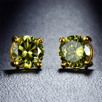 Boucles d'oreilles rondes en cristal pour femme, bijoux de mariage classiques, documents en or vintage, 4 broches, noir et violet
