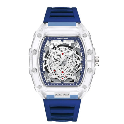UTHAI BK134 montre à la mode pour hommes en forme de baril montre à quartz étanche transparente horloge de sport montres cadeaux pour homme