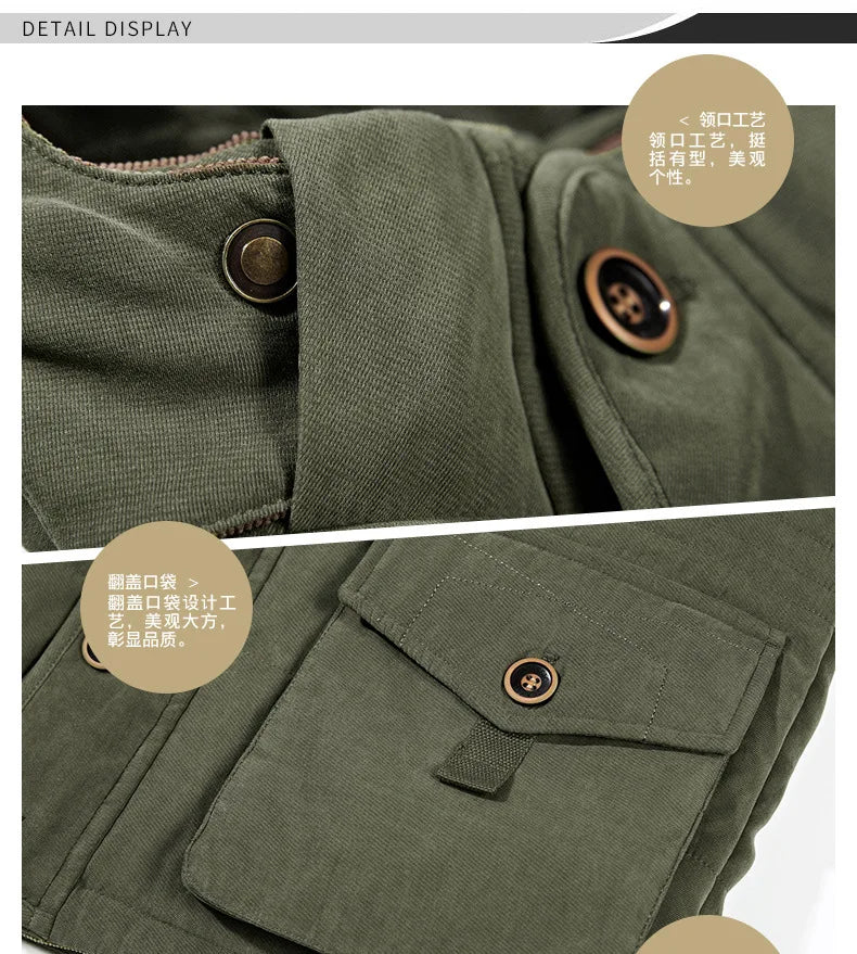 Bonne qualité mâle Fit manteaux d'hiver multi-poches Cargo vestes hommes longs manteaux d'hiver doudoune à capuche décontracté chaud Parkas 7XL
