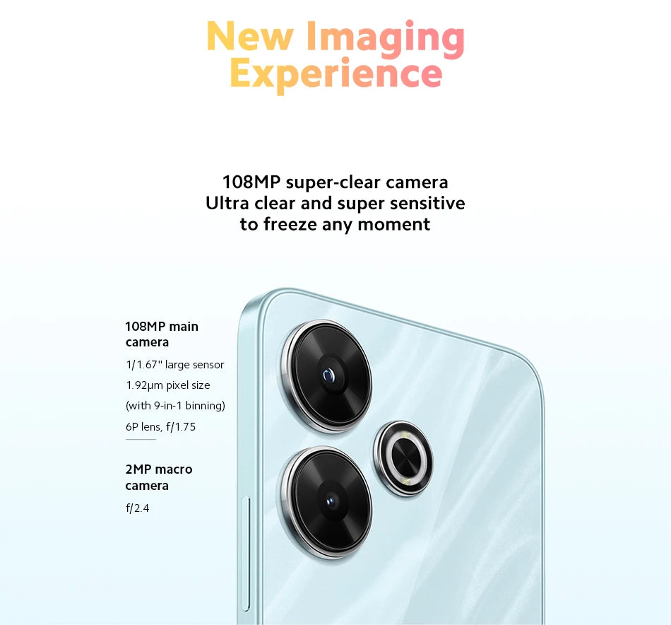 Xiaomi Redmi 13 : Capturez chaque détail avec 108MP