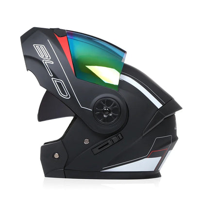 2020 nouveauté hommes moto course professionnelle casque rabattable matériau ABS casques modulaires à double lentille Certification DOT