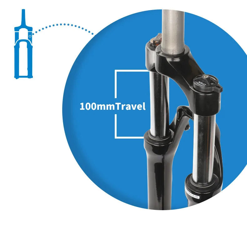 Fourche VTT SUNTOUR XCM – Suspension à ressort huile, verrouillage d’épaule, 100 mm, 26-29’’