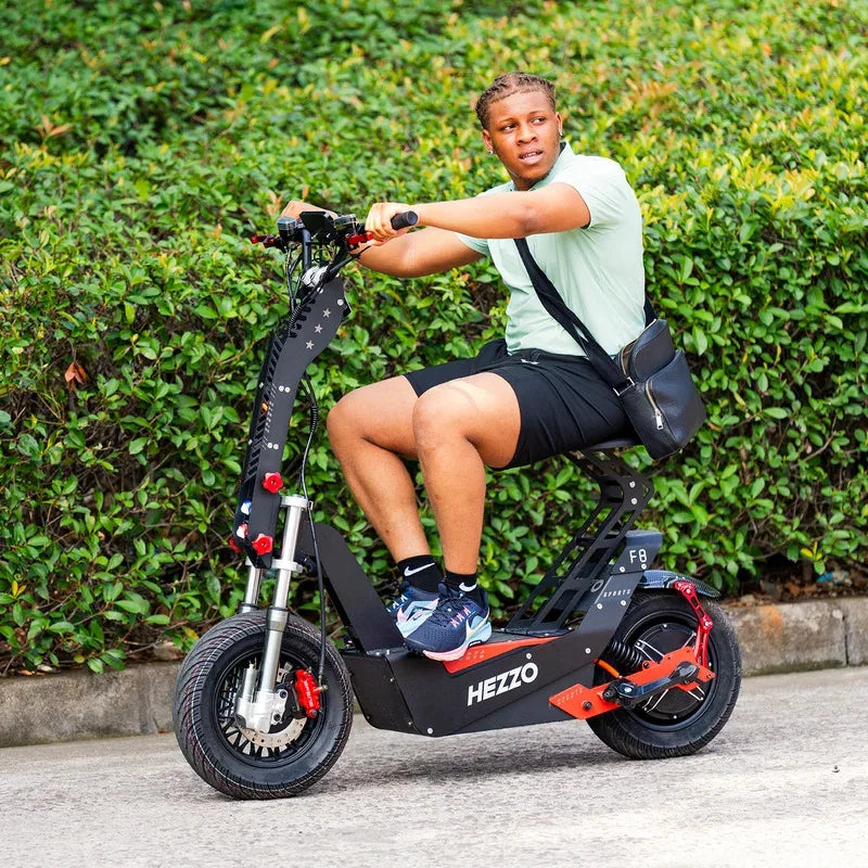 HEZZO F8 Scooter électrique 16 pouces pliable 72v 8000W 62.5MPH 50Ah longue portée hors route Escooter moto avec siège entrepôt américain