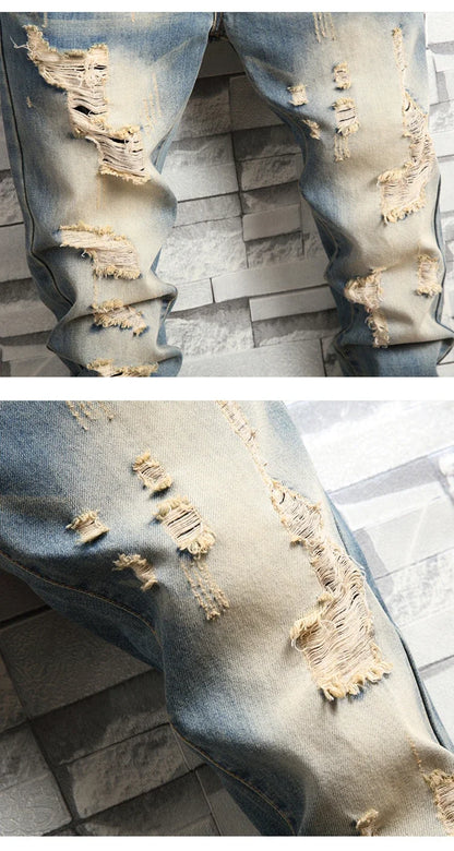 2024 Nouveaux Jeans Rétro Déchirés Slim pour Hommes