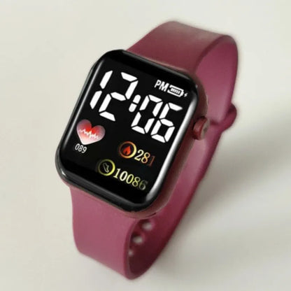 Montre LED Enfants et Femmes – Bracelet Plastique, Étanche et Numérique
