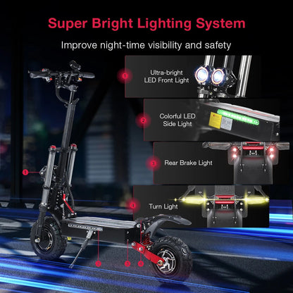 6000W Dual Motor Adult Off-Road S3Electric Scooter 60V-21700 Battery 140KM Range 400kg Max Load Hydraulic Brake 3-5 Day Delivery