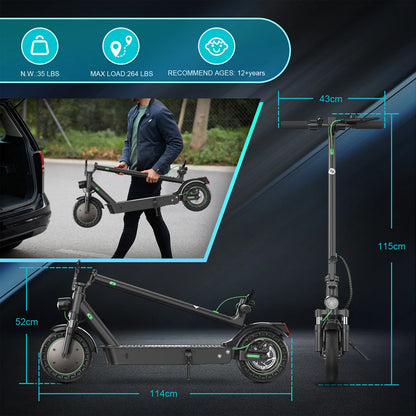 ISINWHEEL S9 MAX – Scooter Électrique Adulte 500W, Batterie 36V 10,4Ah, Pneus 10"