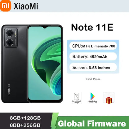 Firmware mondial Xiaomi Redmi Note 11E 5G Smartphone 5000mAh Charge Dimensity 700 50MP Caméra 90Hz Affichage téléphone utilisé