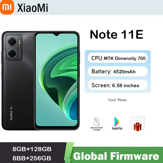 Firmware mondial Xiaomi Redmi Note 11E 5G Smartphone 5000mAh Charge Dimensity 700 50MP Caméra 90Hz Affichage téléphone utilisé