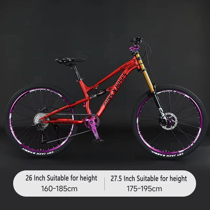 🚵 VTT 26"/27,5" 10 vitesses – Suspension pneumatique, cadre aluminium soft-tail