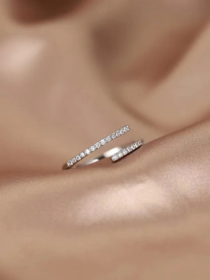 Bague en argent Sterling 925 et zircon pour femmes, bijoux, anneau ouvert réglable pour fête, cadeau d'anniversaire