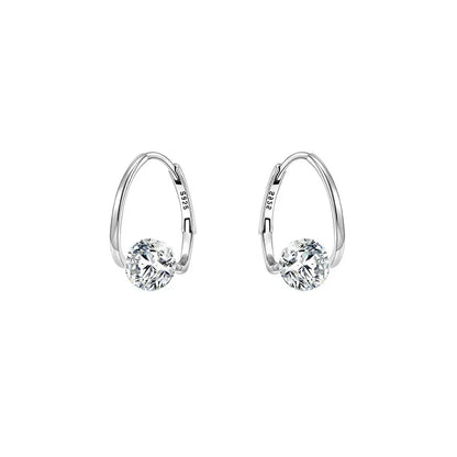 Boucles d'oreilles en argent Sterling 925, cerceau en Zircon coréen, tempérament Simple, exquis, tendance, bijoux Sexy, cadeau, offre spéciale