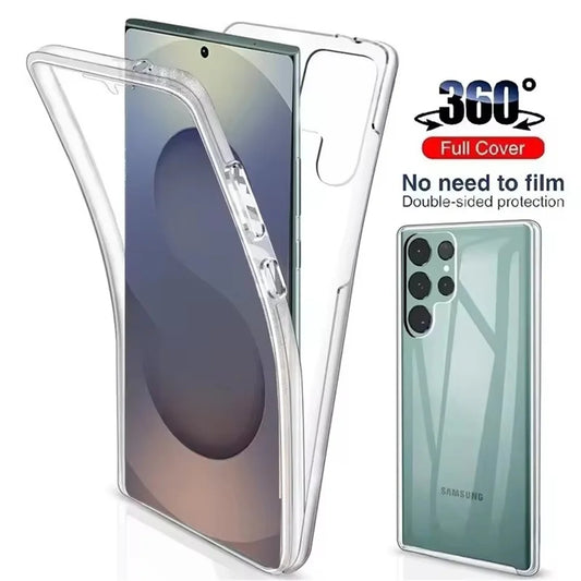 Coque Transparente 360° en Gel Silicone – Anti-Rayures, Anti-Poussière et Anti-Dérapante pour Samsung Galaxy S25 / S24 / S23 / S22 / S21 Ultra & Plus