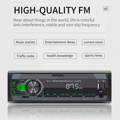 Autoradio Podofo 1DIN Bluetooth USB SD AUX – Lecteur MP3 avec Assistant Vocal