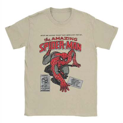 Spider-man Retro Comic Movie T-Shirt pour hommes, SpidSuffolk Tees, Creative Tees, Round Neck T-Shirt, 100% Cotton Birthday Present, Y-Man