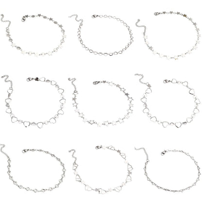 Bracelet de cheville en acier inoxydable 304 pour femmes, chaîne à maillons faite à la main, couleur argent, chaîne de jambe, pied, bijoux cadeau, 1 pièce