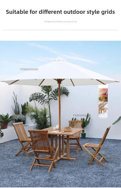 Meubles de Patio en plein air en teck nordique, ensemble d'extérieur, meubles de jardin de Villa, Table et chaises pliantes de loisirs, mobilier d'extérieur
