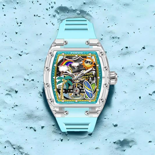 Montre Mécanique Été – Thème Plage & Éléments Marins