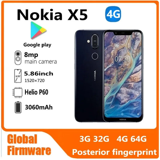 VaX5-Smartphone Android avec photo et lecteur d'empreintes digitales, téléphone portable d'occasion, version mondiale, machine plus ancienne, persévérance