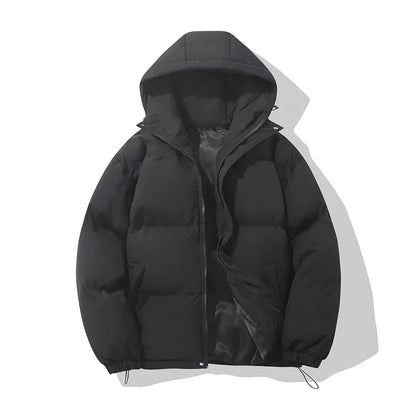 🧥 Doudoune Homme Hiver – Couleur Unie à Capuche (Édition Américaine)
