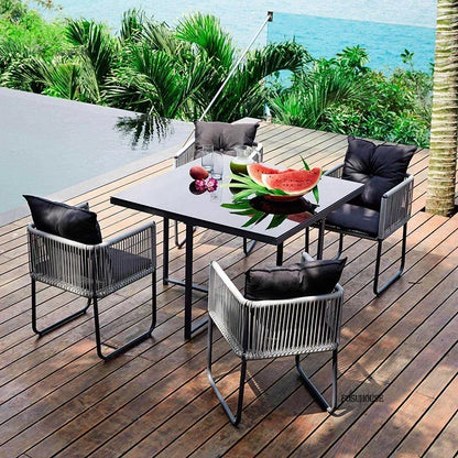 Ensembles de Table et de chaises d'extérieur en rotin PE, Table et chaise de loisirs pour cour, ensemble de meubles de jardin, balcon, meubles de Villa de jardin BB