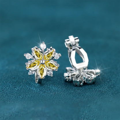 Boucles d'oreilles de luxe en pierre de Zircon rose pour femmes, petites boucles d'oreilles à Clip, couleur argent, bijoux de mariage pour femmes