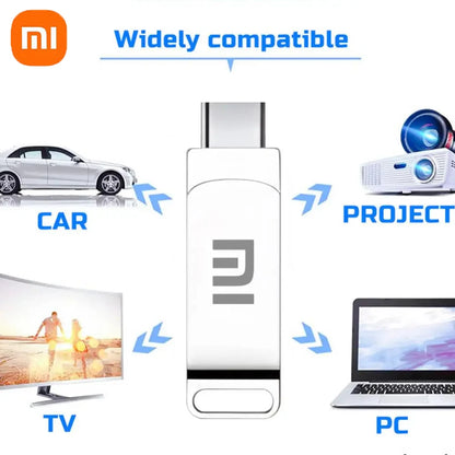 Xiaomi Flash Drives 2 To Usb 3.2 métal haute vitesse 1 To 512 Go bâton étanche SSD stockage PC téléphone transfert de données Portable
