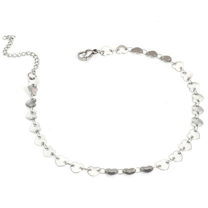 Bracelet de cheville en acier inoxydable 304 pour femmes, chaîne à maillons faite à la main, couleur argent, chaîne de jambe, pied, bijoux cadeau, 1 pièce