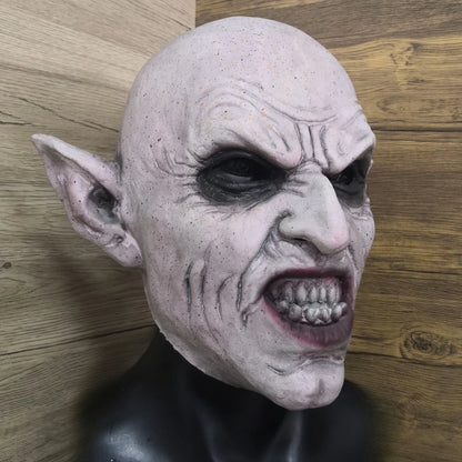 Masque Nosferatu Gris Vampire en Caoutchouc – Halloween & Cosplay Effrayant