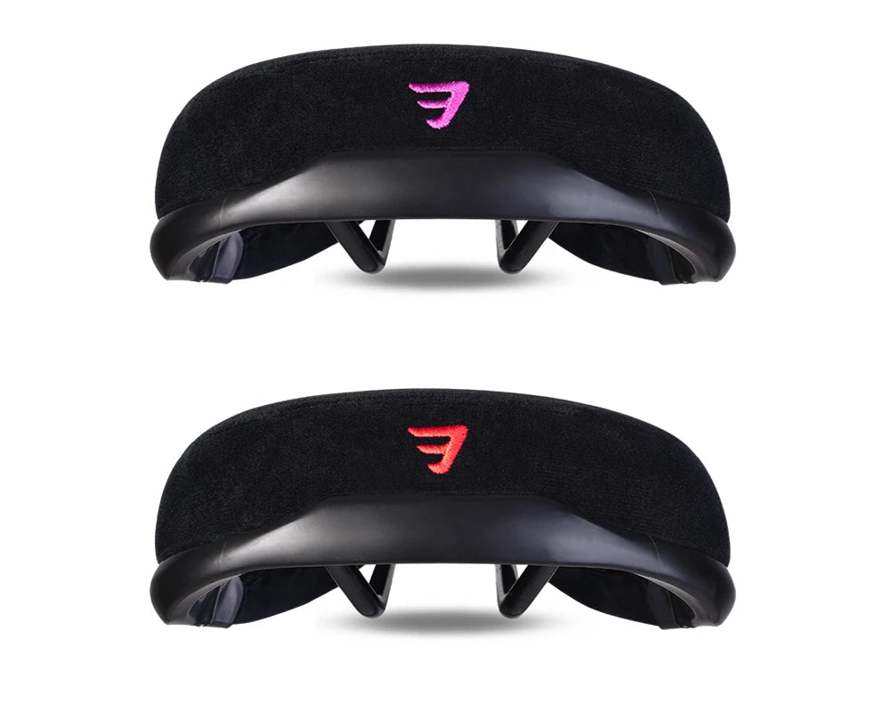 Funsea – Selle de vélo pour enfants en flanelle noire, logo brodé multicolore, confortable et résistante