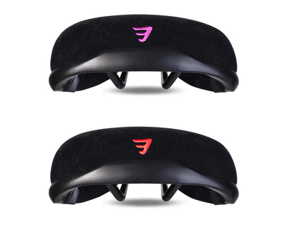 Funsea – Selle de vélo pour enfants en flanelle noire, logo brodé multicolore, confortable et résistante