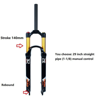 🚴♂️ Fourche à Air VTT en Alliage de Magnésium – Amortisseur de Rebond 140mm
