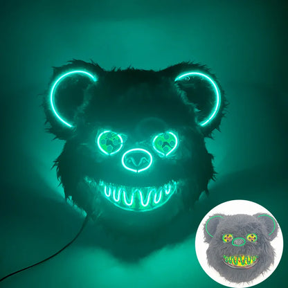 Masque de Lapin Sanglant LED – Halloween, Cosplay et Fête Effrayante