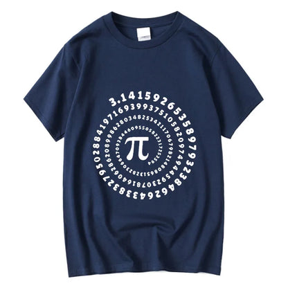 T-shirt Homme 100% Coton – Pi Design Drôle, Col Rond, Manches Courtes, Été