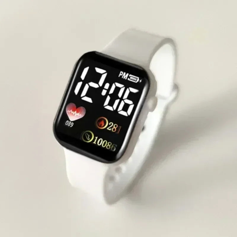 Montre LED Enfants et Femmes – Bracelet Plastique, Étanche et Numérique
