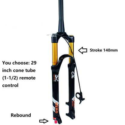 🚴♂️ Fourche à Air VTT en Alliage de Magnésium – Amortisseur de Rebond 140mm