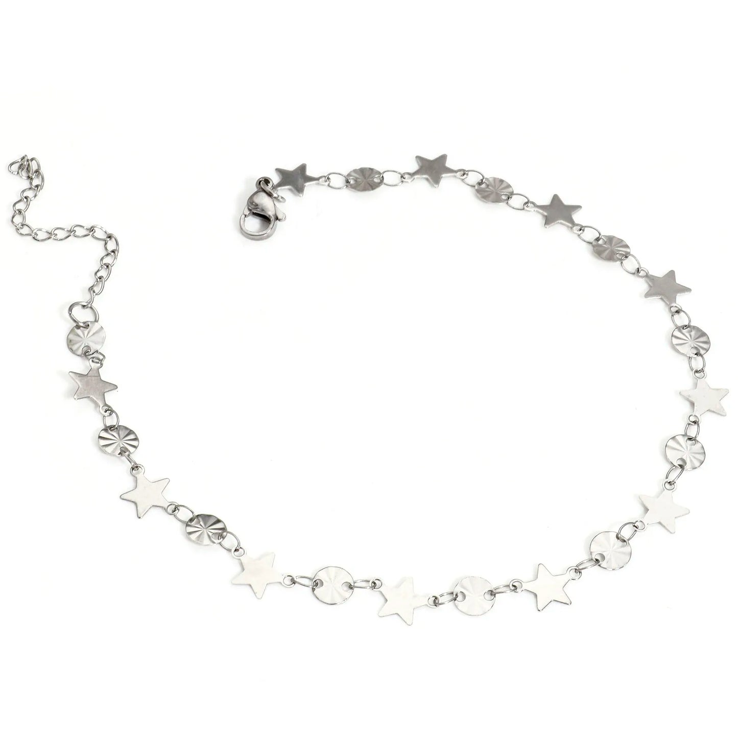 Bracelet de cheville en acier inoxydable 304 pour femmes, chaîne à maillons faite à la main, couleur argent, chaîne de jambe, pied, bijoux cadeau, 1 pièce