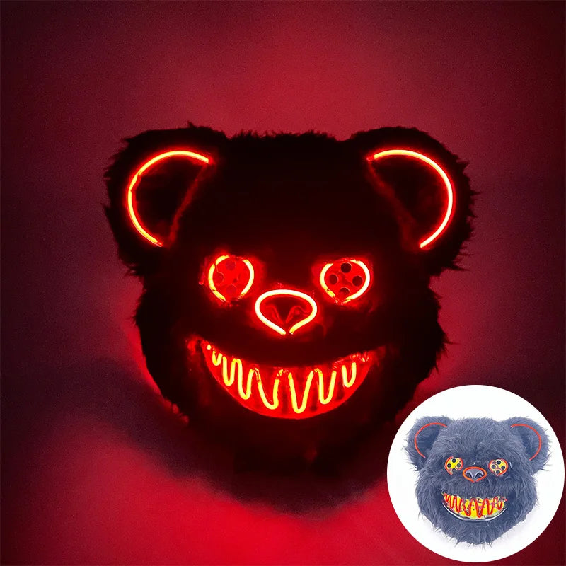 Masque de Lapin Sanglant LED – Halloween, Cosplay et Fête Effrayante