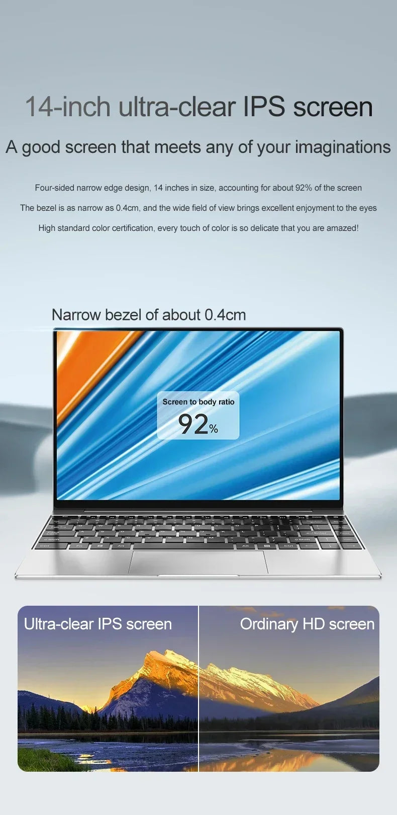 14.1 "ordinateur portable Ultra mince 16GB RAM 2 to SSD Intel N3700 ordinateur portable Gamer 1920*1080 affichage bureau étude ordinateur PC Windows 11 Pro