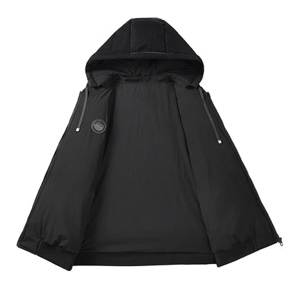 Veste Homme Hiver – Zippée avec Capuche Détachable, Épaisse et Confortable
