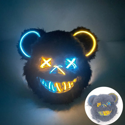Masque de Lapin Sanglant LED – Halloween, Cosplay et Fête Effrayante