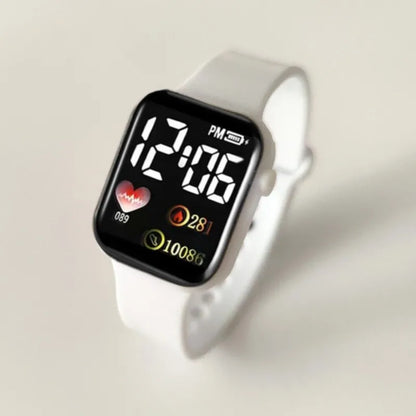 Montre LED Enfants et Femmes – Bracelet Plastique, Étanche et Numérique