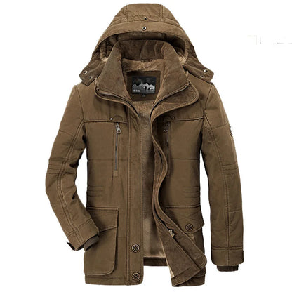 Bonne qualité mâle Fit manteaux d'hiver multi-poches Cargo vestes hommes longs manteaux d'hiver doudoune à capuche décontracté chaud Parkas 7XL