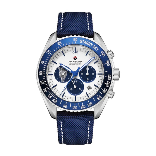 HANBORO hommes montre automatique montres de luxe montre-bracelet mécanique militaire 50M bracelet en Nylon étanche mois semaine Date 24 heures