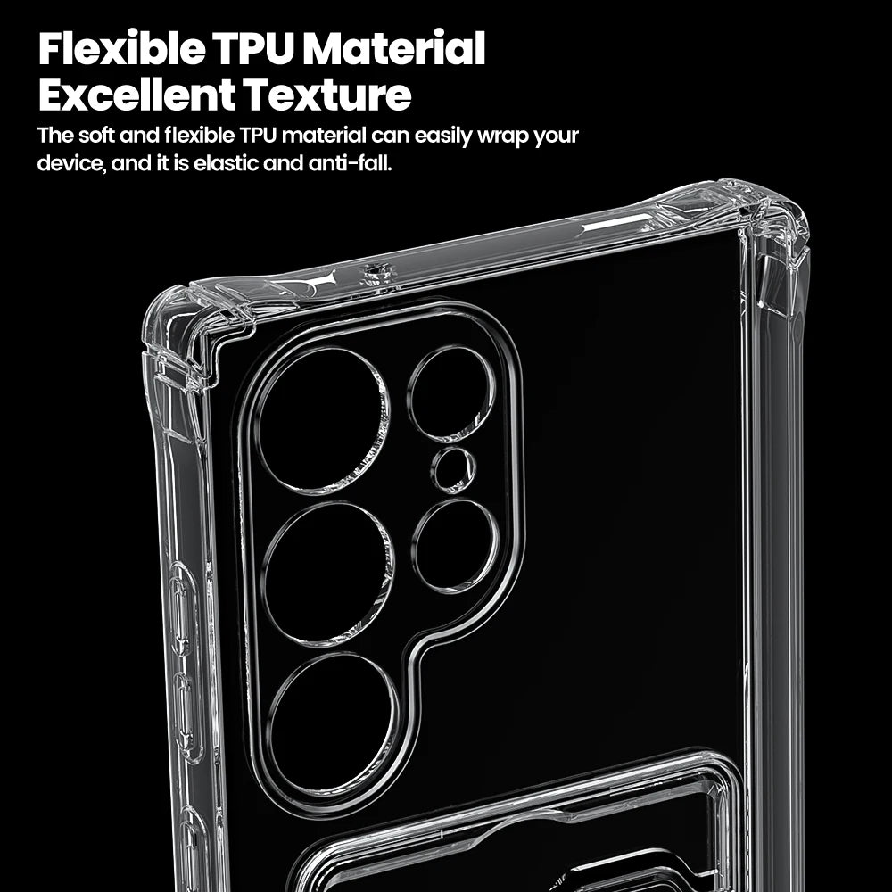 Étui Transparent Toocki avec Porte-Cartes – Coque Souple en PC + TPU pour Smartphone